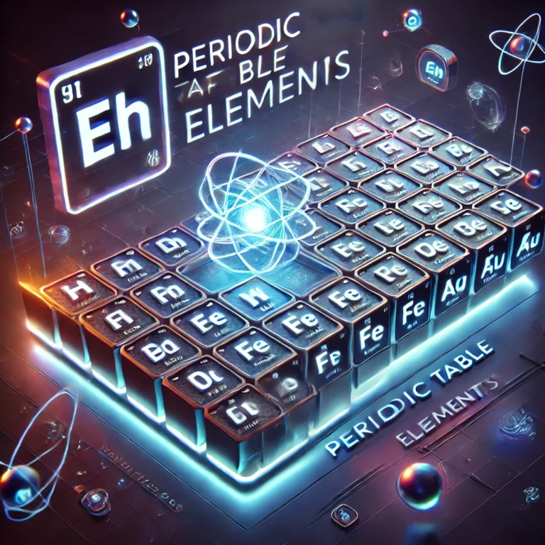 DALL·E 2025-02-23 21.44.36 - A modern 3D-rendered thumbnail for the Periodic Table of Elements. The design features a futuristic, glowing periodic table with highlighted element b