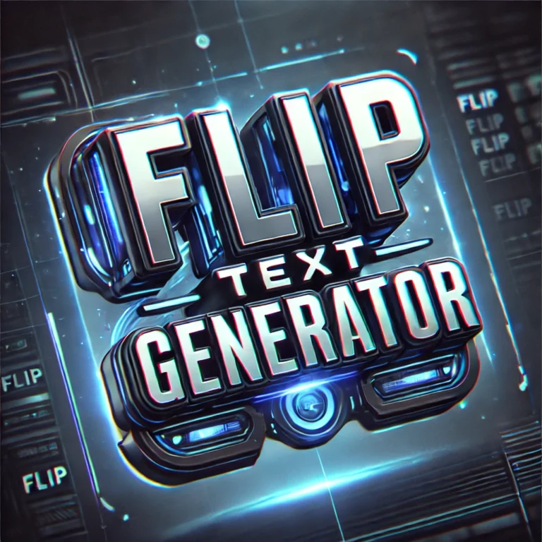 DALL·E 2025-02-26 07.52.46 - A futuristic 3D thumbnail for a Flip Text Generator. The design features bold, glossy 3D letters flipping or rotating in mid-air, transforming into an